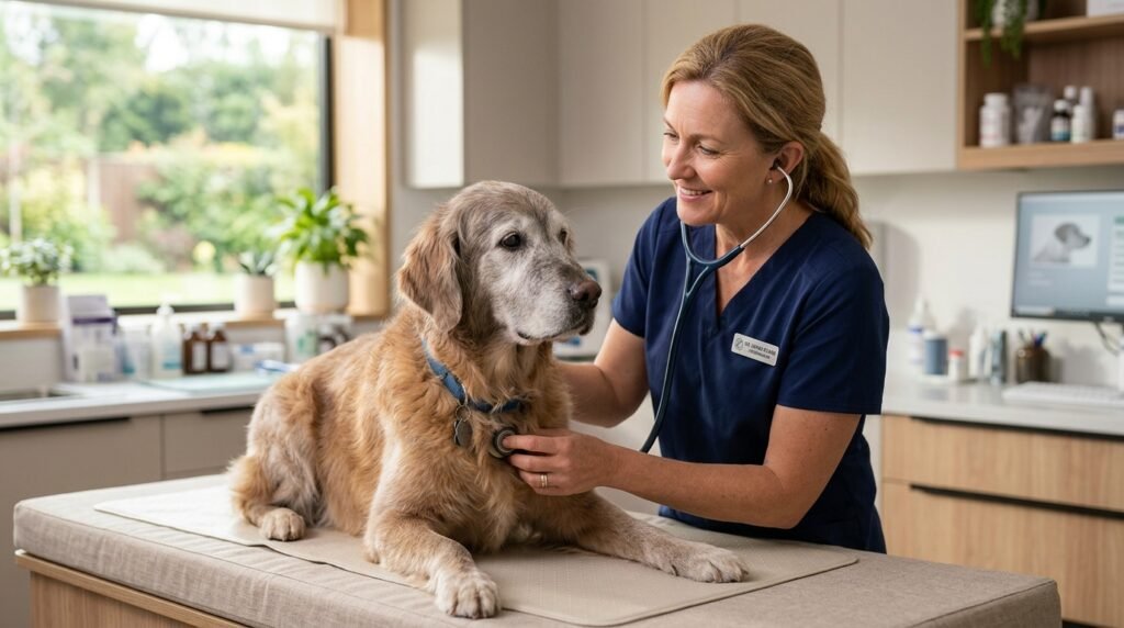 Senior Dog Heart Health Examination by Vet